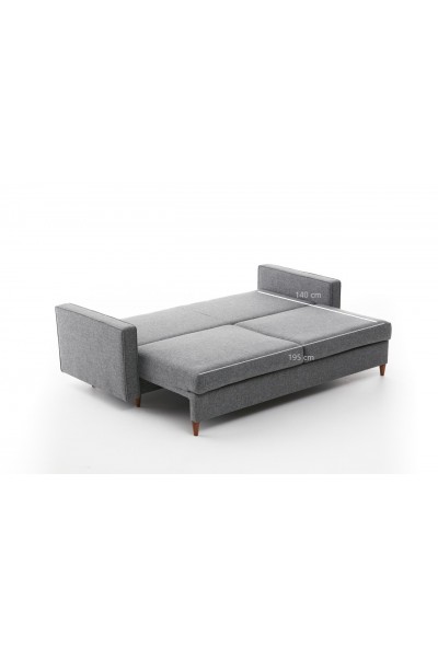KRN058694 أريكة سرير من ثلاث قطع من سلسلة Eva باللون الرمادي