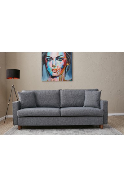 KRN058694 أريكة سرير من ثلاث قطع من سلسلة Eva باللون الرمادي