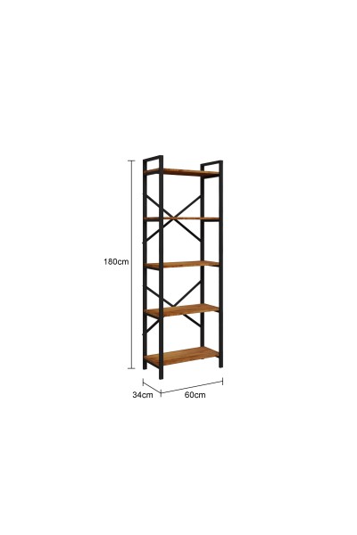 KRN056530 مكتبة ألفا معدنية كبيرة مع 5 أرفف