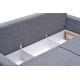 سرير من سلسلة KRN058727 Ece مزود بمساحة تخزين في الزاوية اليسرى باللون الرمادي