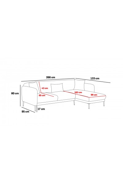 KRN058814 أريكة Simena Series Sleeper L باللون البيج الأيسر