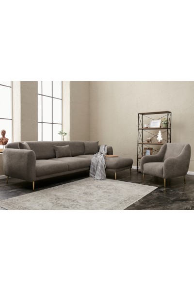 KRN058817 أريكة Simena Series Sleeper L باللون الرمادي الأيمن