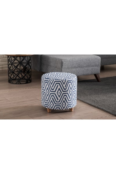 KRN058568 Begon Pouf أزرق داكن / أبيض