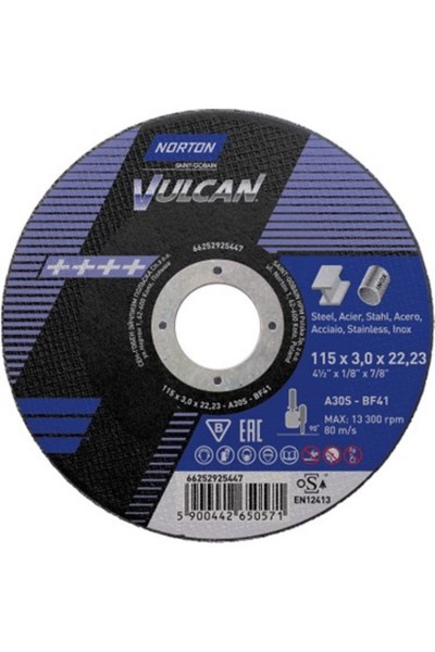 NORTON VULCAN İNCE İNOX KESME TAŞI 115*1*22