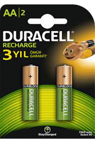 DURACELL AA KALEM 1300 MAH. ŞARJLI KALEM PİL