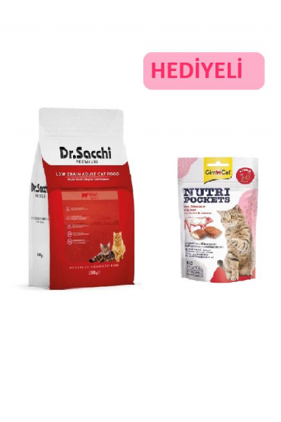 DR. SACCHI PREMIUM DÜŞÜK TAHILLI YETİŞKİN SIĞIR ETLİ KEDİ MAMASI 1,5 KG