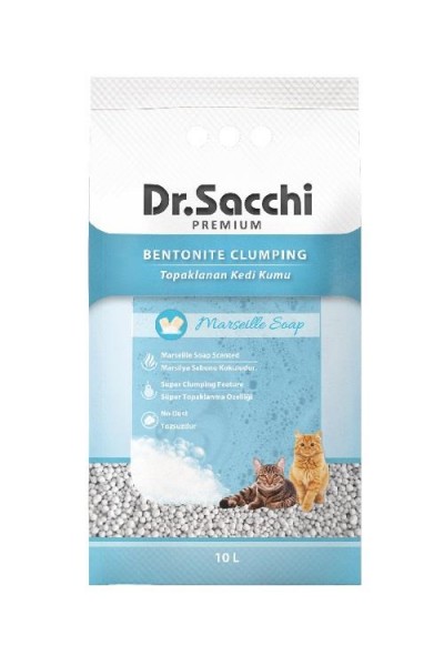 DR.SACCHI MARSİLYA SABUN KOKULU BENTONİT KEDİ KUMU 10 LT