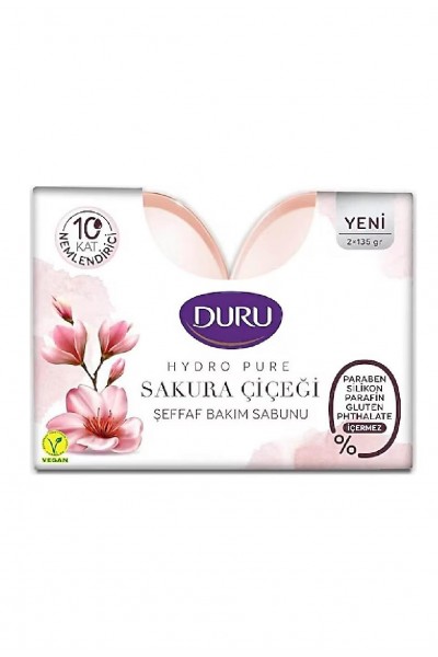 DURU HYDRO PURE SAKURA ÇİÇEĞİ ŞEFFAF BAKIM SABUNU 135*2