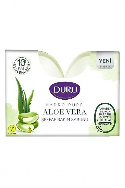 DURU HYDRO PURE ALOEVERA ŞEFFAF BAKIM SABUNU 135*2