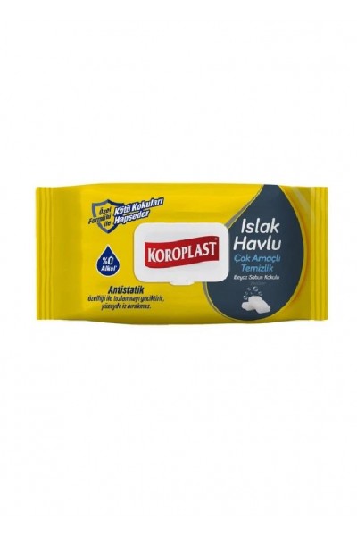 KOROPLAST ISLAK TEMİZLİK HAVLUSU BEYAZ SABUN KOKULU 100LÜ (2'Lİ PAKET)