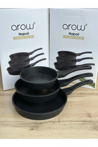 AROW NAPOLİ 3 LÜ DÖKÜM TAVA SETİ 4667 AROW NAPOLİ 3 LÜ DÖKÜM TAVA SETİ 4667