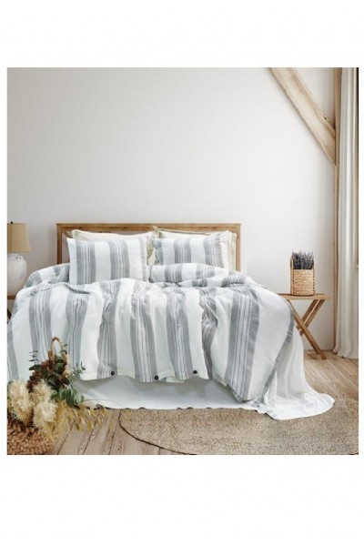 Schafer Home Costa İpliği Boyalı Çift Kişilik Nevresim Takımı 4 Parça-Gri Schafer Home Costa İpliği Boyalı Çift Kişilik Nevresim Takımı 4 Parça-Gri