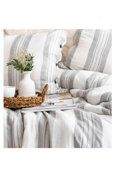 Schafer Home Costa İpliği Boyalı Çift Kişilik Nevresim Takımı 4 Parça-Gri Schafer Home Costa İpliği Boyalı Çift Kişilik Nevresim Takımı 4 Parça-Gri