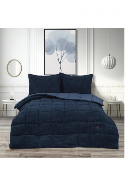 Schafer Home Deluxe Çift Kişilik Yorgan Seti 3-İndigo Schafer Home Deluxe Çift Kişilik Yorgan Seti 3-İndigo