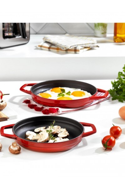 Schafer Guss Chef Döküm Sahan Çift Kulplu 19Cm-1 Parça-Kırmızı Schafer Guss Chef Döküm Sahan Çift Kulplu 19Cm-1 Parça-Kırmızı