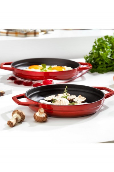 Schafer Guss Chef Döküm Sahan Çift Kulplu 19Cm-1 Parça-Kırmızı Schafer Guss Chef Döküm Sahan Çift Kulplu 19Cm-1 Parça-Kırmızı