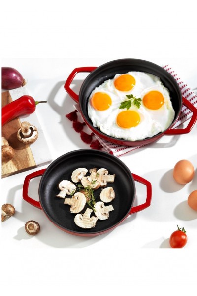 Schafer Guss Chef Döküm Sahan Çift Kulplu 19Cm-1 Parça-Kırmızı Schafer Guss Chef Döküm Sahan Çift Kulplu 19Cm-1 Parça-Kırmızı