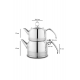 Schafer Ada Metal Çaydanlık Takımı (Büyük) 4 Parça-Inox