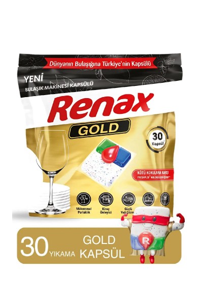 RENAX GOLD BULAŞIK MAKİNESİ KAPSÜL 30 AD. RENAX GOLD BULAŞIK MAKİNESİ KAPSÜL 30 AD.