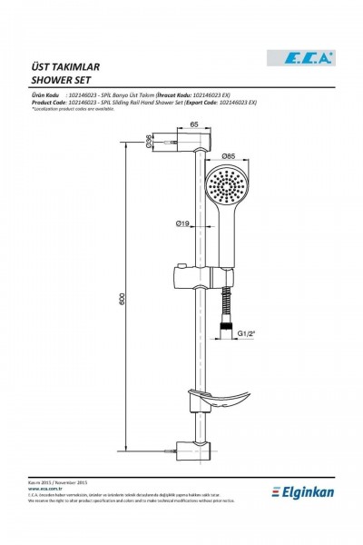 ECA SPIL SÜRGÜLÜ BANYO ÜST TAKIMI GECBT3707 ECA SPIL SÜRGÜLÜ BANYO ÜST TAKIMI GECBT3707