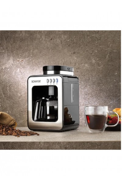 Schafer Barista Öğütücülü Filtre Kahve Makinesi-Siyah Schafer Barista Öğütücülü Filtre Kahve Makinesi-Siyah