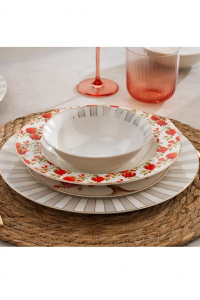 Schafer Fiesta Yemek Takımı 24 Parça-Nar Baskılı