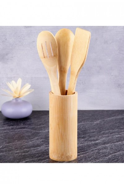 Tohana Kaşık Set Bambu Standlı THN74119 Tohana Kaşık Set Bambu Standlı THN74119
