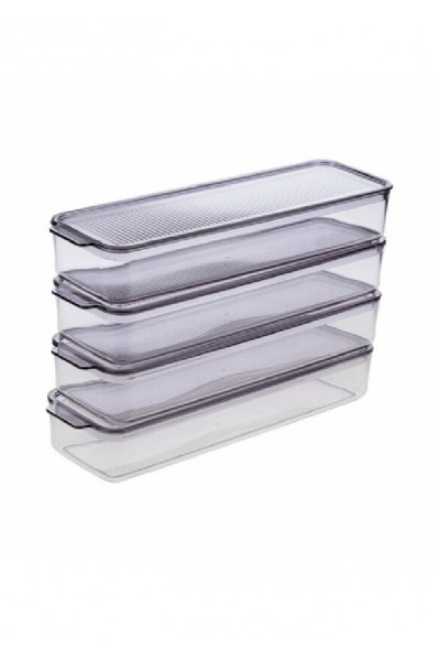 Vip Ahmet Organizer Raf 4 Lü 750ml Şeffaf Füme VP-417 X4PMU.01307 Vip Ahmet Organizer Raf 4 Lü 750ml Şeffaf Füme VP-417 X4PMU.01307