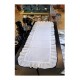 BEYAZ  Siyah Detaylı Fırfırlı Runner 40*120 cm