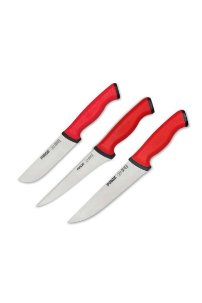 Pirge Kurban Bıçak Seti 3 prç Kırmızı 34026-02 Pirge Kurban Bıçak Seti 3 prç Kırmızı 34026-02
