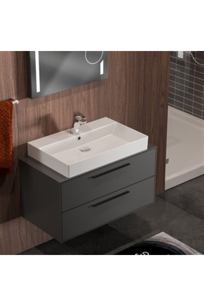 BELİNZA URBAN BANYO DOLABI TAKIMI KAYA GRİ 85 CM