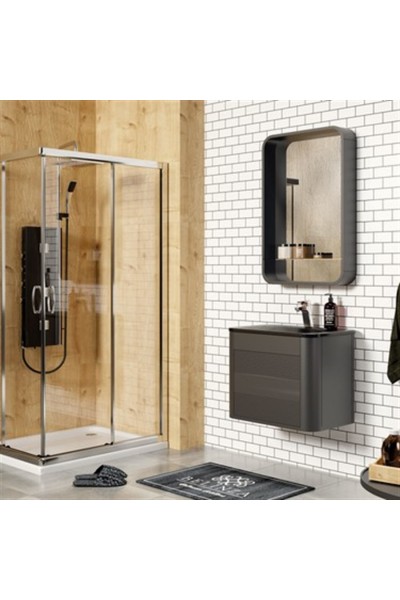 BELİNZA TWİST BANYO DOLABI TAKIMI ANTRASİT 65 CM