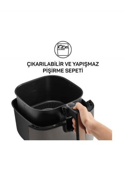 ARZUM AIRTASTY XL AIR FRYER SICAK HAVA FRİTÖZÜ GÜMÜŞ AR2074-G