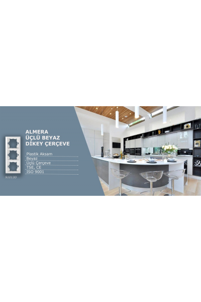 ALMERA BEYAZ DİKEY ÇERÇEVE 3 LÜ