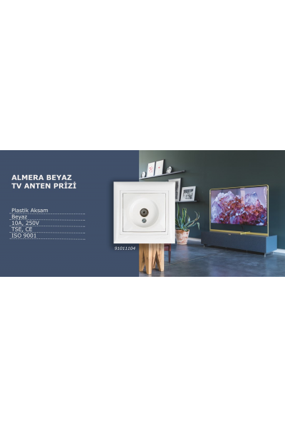 ALMERA BEYAZ TV ANTEN PRİZİ