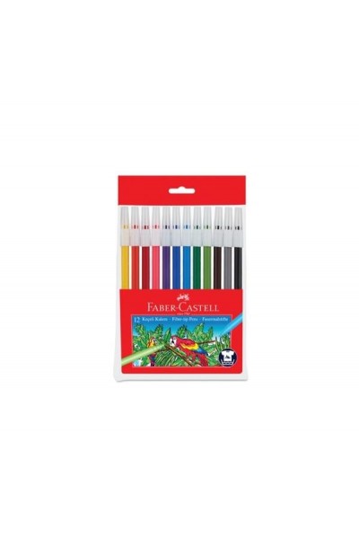 FABER CASTELL KEÇELİ KALEM 12 RENK YIKANABİLİR