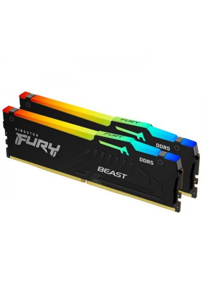 KRN056700 Kingston Fury Beast RGB 32 جيجابايت (2x16) DDR5 6000 ميجا هرتز CL40 KF560C40BBAK2-32 رام