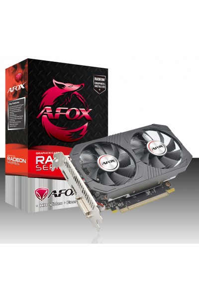 بطاقة رسومات KRN056738 Afox Radeon AFRX5500-8192D5H4-V6 Rx5500 4Gb Gddr6 VGA 128Bit DVI HDMI DP ATX 2 مروحة