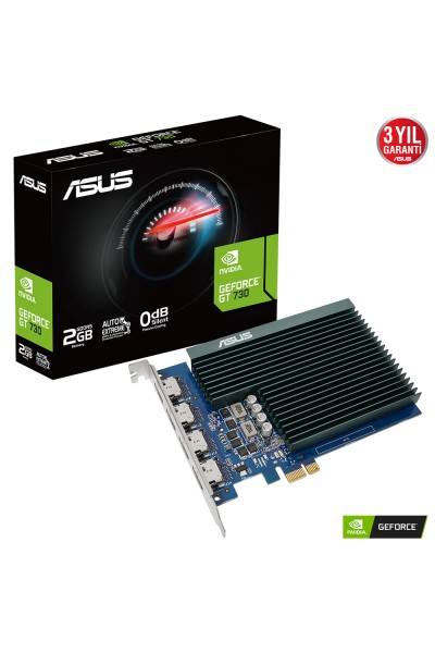 KRN056740 بطاقة رسومات Asus Nvidia GeForce GT730 2GB 64Bit GDDR5 (تناظري+HDMI+DVI) GT730-SL-2GD5-BRK