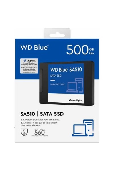 قرص صلب KRN056766 Wd 500 جيجابايت أزرق WDS500G3B0A 2.5 بوصة 560 ميجابايت-530 ميجابايت-S Sata SSD