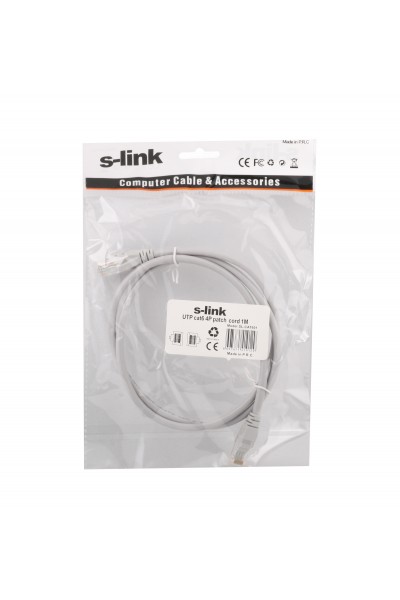 KRN056985 كابل توصيل S-link sl-cat601 Cat6 بطول 1 متر رمادي Utp