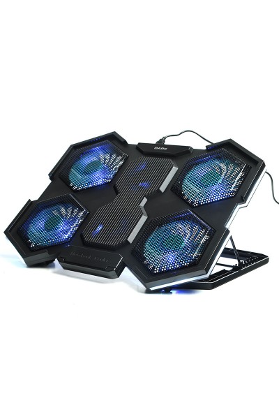 KRN057165 Dark DKACNBAR600 Aeromax 11 "-17" مبرد كمبيوتر محمول للألعاب مع 6x LED FAN، 7x ارتفاع قابل للتعديل، 2x USB