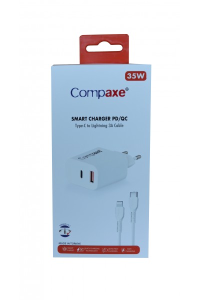 KRN057706 كابل شحن Compaxe CTA-350TI 35W 5V 3A PD-QC+ Type-C إلى Lightning