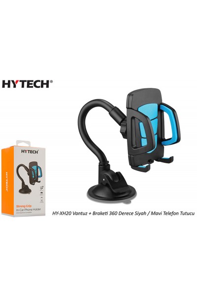 KRN057730 Hytech HY-XH20 كوب شفط + حامل هاتف 360 درجة أسود-أزرق