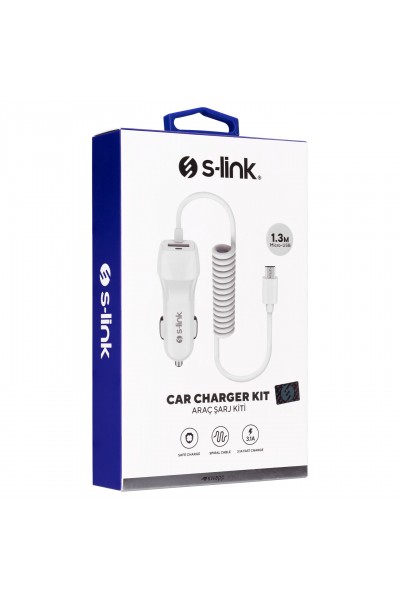 KRN057789 S-link Swapp SW-C535 1 USB + Micro USB 12-24V 3.1A شاحن سيارة سلكي