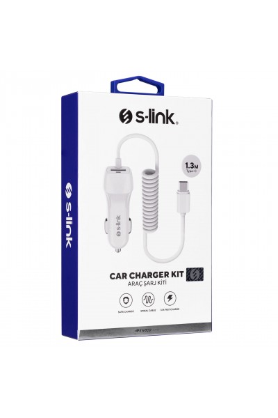 KRN057791 S-link Swapp SW-C735 Type-C شاحن سيارة سلكي 5V 3.1A