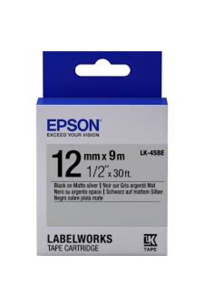 KRN057864 ملصق Epson LK-5TBN أبيض شفاف على أسود مقاس 18 مم بطول 9 متر