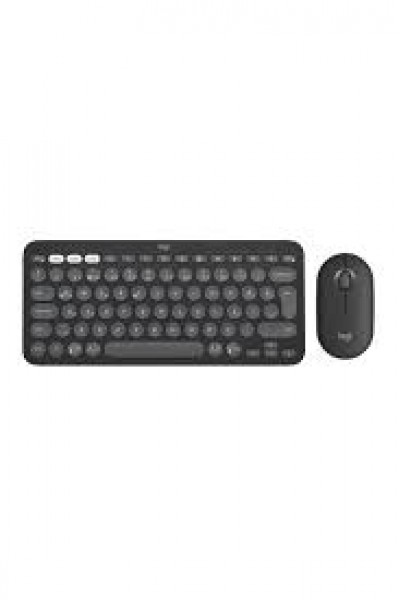 KRN057916 Logitech 920-012245 Graphite Pebble 2 Combo مجموعة ماوس لوحة مفاتيح Q تركية لاسلكية متعددة الهدوء