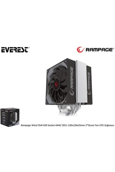 KRN017697 Everest Rampage Chill-420 مقبس am4-2011 - 120x120x25mm 2- مبرد وحدة المعالجة المركزية بمروحة صامتة