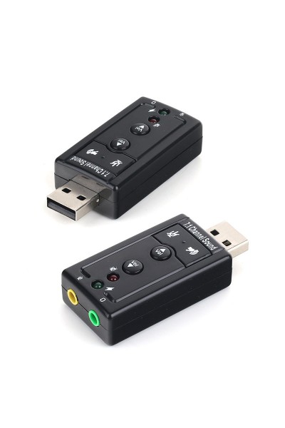 KRN018054 Dark DK-AC-USC71 USB2.0 7.1 بطاقة صوت بتأثير صوت ستيريو (يدعم Windows وMAC)